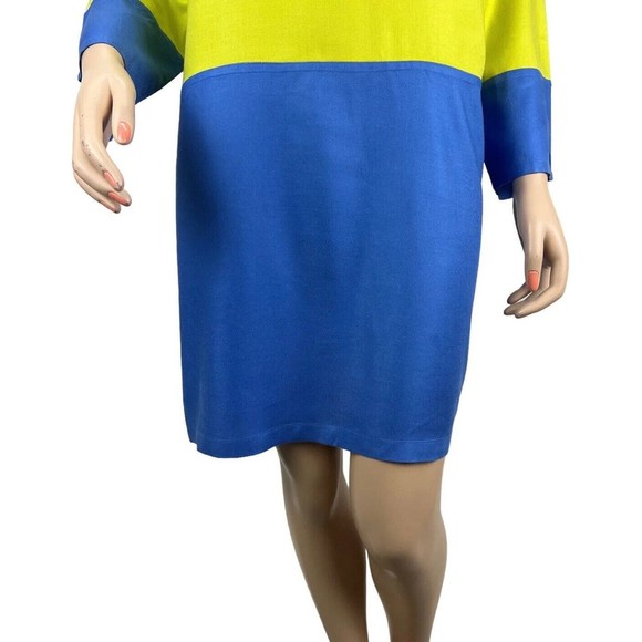 Maeve Anthropologie Colorblock Shift Dress Sz 10 Rayon Long Sleeve - Picture 3 of 10
